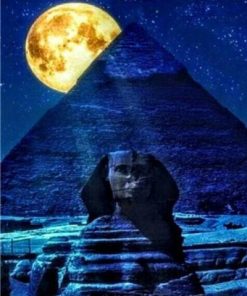 Pyramids Of Giza Moon - Landscape Paint By Number