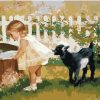 Black Sheep And Little Girl paint by numbers