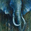 Blue Elephant on Wood - Animals Paint By Number