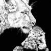 Black And White Asian Lion - Animals Paint By Number