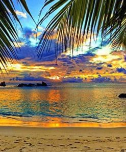 St Thomas Beach Sunset - Landscape Paint By Number