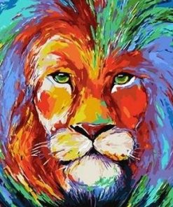 Colored Lion paint by numbers