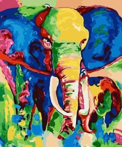 Colorful Elephant paint by numbers