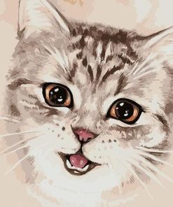 Brown Eyes Cat - Cartoon and Animation Paint By Numbers