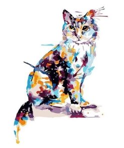 Colorful Dotted Cat - Animals Paint By Number