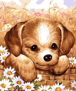 Cute Puppy paint by numbers