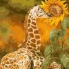 giraffe sunlight flower paint by numbers