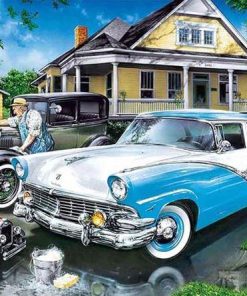 Day Of Car Wash - Vintage Paint By Number