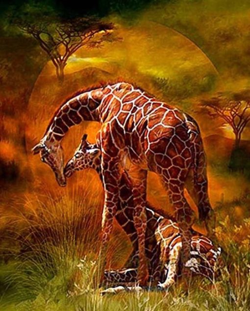 Giraffe Couple paint by numbers