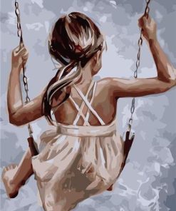 Girl Swinging paint by numbers