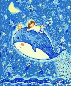 Girl With Whale paint by numbers