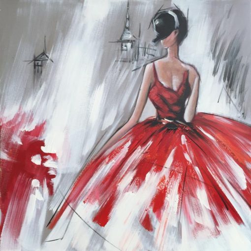 Girl in Red Dress paint by numbers