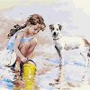 Girl with Dog paint by numbers