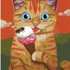 Cat Eating Ice Cream - Animals Paint By Number