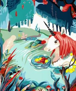 Illustration Unicorn paint by numbers