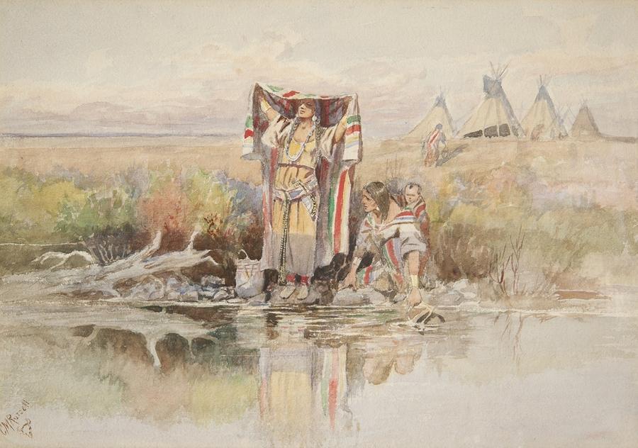 Native_American_Couple_By_The_River_-_People_Paint_By_Numbers