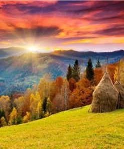 Sunrise Scenery - Landscape Paint By Number