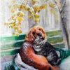 Cat and Dog in Winter - Animals Paint By Number