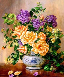 Fresh Flowers in a Vase -  Flowers Paint By Number
