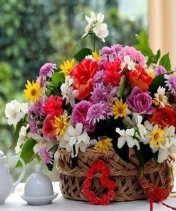Flower Basket  -  Flowers Paint By Number