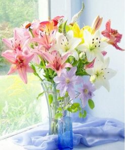 Colored Flowers -  Flowers Paint By Number