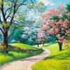 Herry Blossoms Road Painting - DIY Paint By Numbers - Numeral Paint