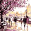 Cherry Blossoms Road Kits Wall Art Picture - DIY Paint By Numbers - Numeral Paint