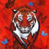 Red Siberian Tiger paint by numbers