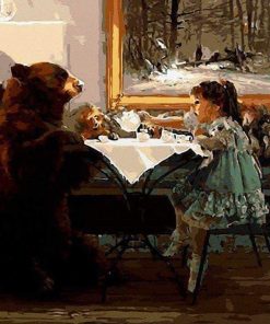 girl and Bear paint by numbers