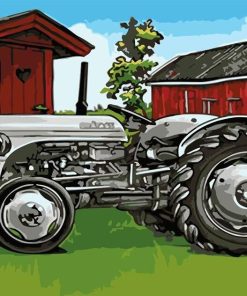 grey tractor paint by numbers