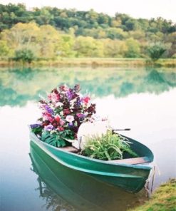 boat and flowers