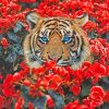 Tiger Red Flowers - NEW Paint By Numbers