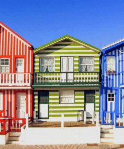 Aveiro Colored Houses paint by numbers