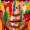 Colorful Face paint by numbers