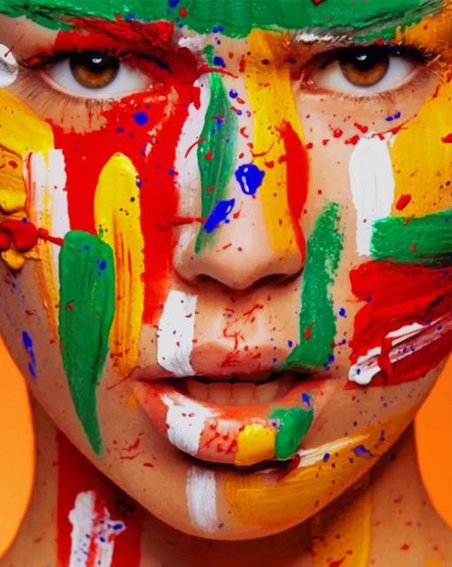 Colorful Face paint by numbers