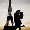 Couple Silhouette In Paris paint by number