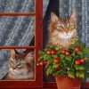 Kittens In Window paint by numbers