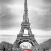 Red Car In Eiffel Tower paint by numbers