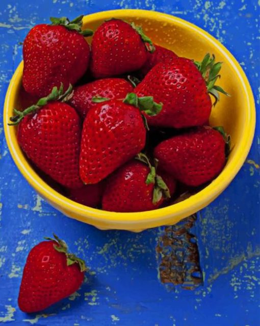 Strawberries In Bowl paint by numbers