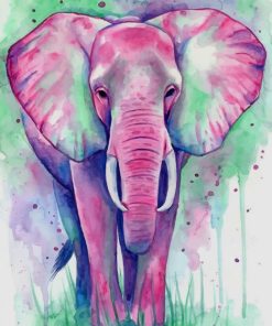 Watercolor Elephant paint by number