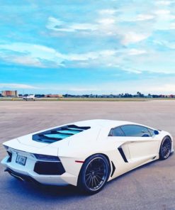 White Lamborghini paint by numbers