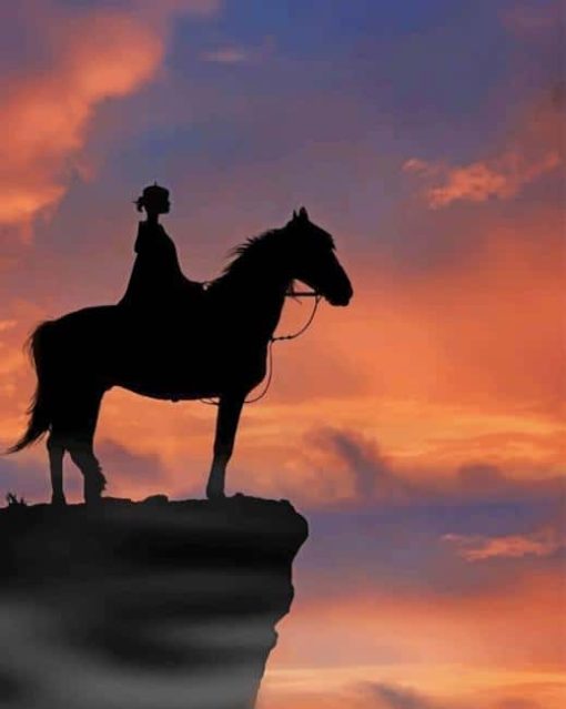 Woman Horse Silhouette paint by number