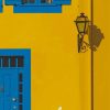 Blue And Yellow House paint by numbers