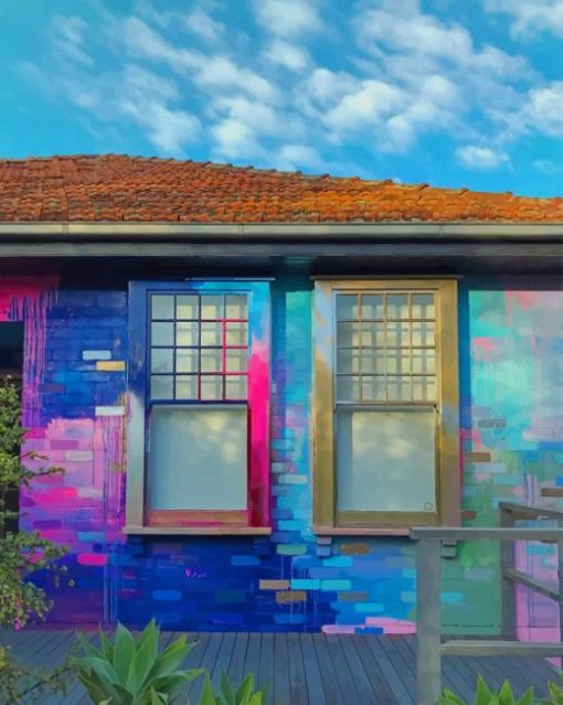 Colorful House paint by numbers