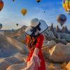 Couple Watching Colorful Flying Air Balloons Paint by numbers