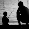 Dad Teaching His Son Fishing paint by numbers