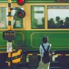 Japanese Woman Waiting For Train paint by numbers