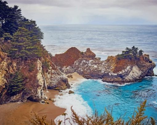 Julia Pfeiffer Burns State Park paint by numbers