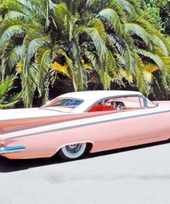 Pink Buick Car paint by numbers