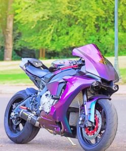 Purple Motorcycle paint by numbers